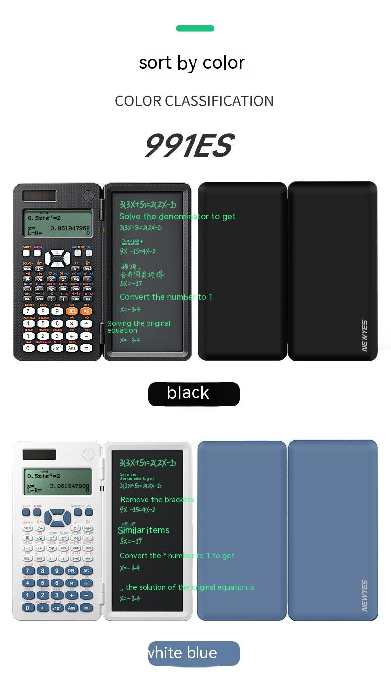 2 In 1 Foldable Scientific Calculators Handwriting Tablet Learning Function Calculator