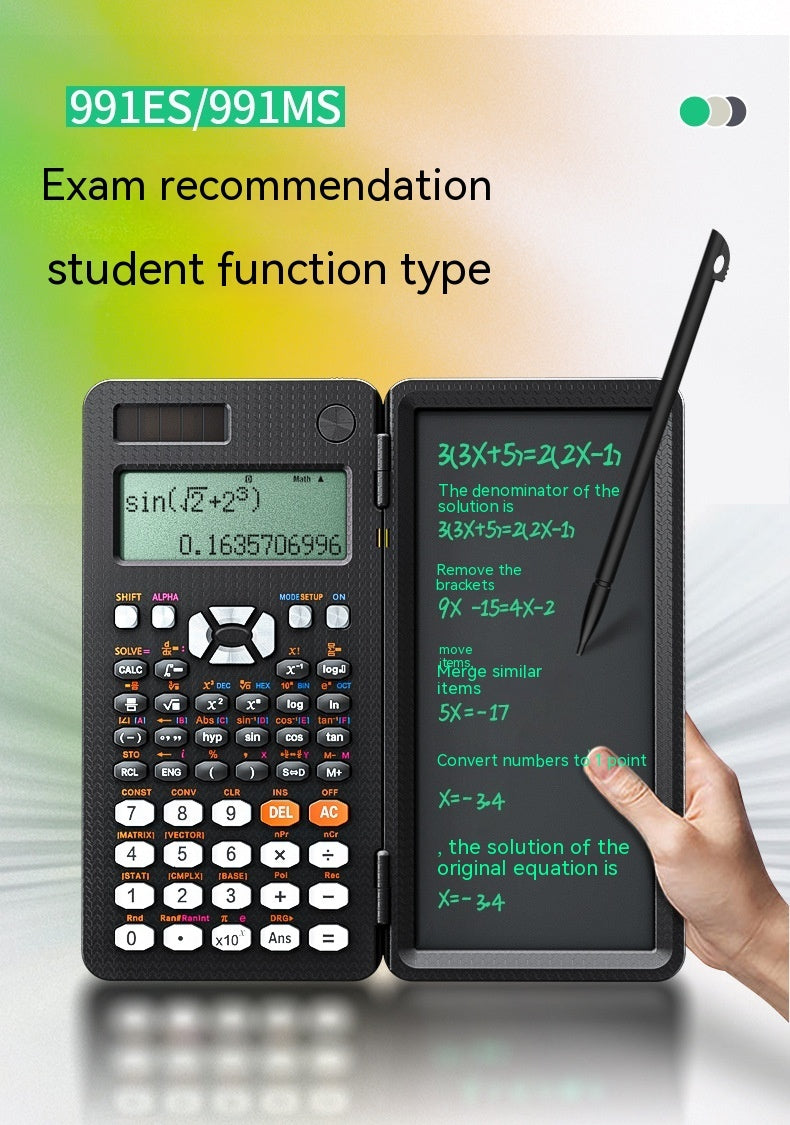 2 In 1 Foldable Scientific Calculators Handwriting Tablet Learning Function Calculator