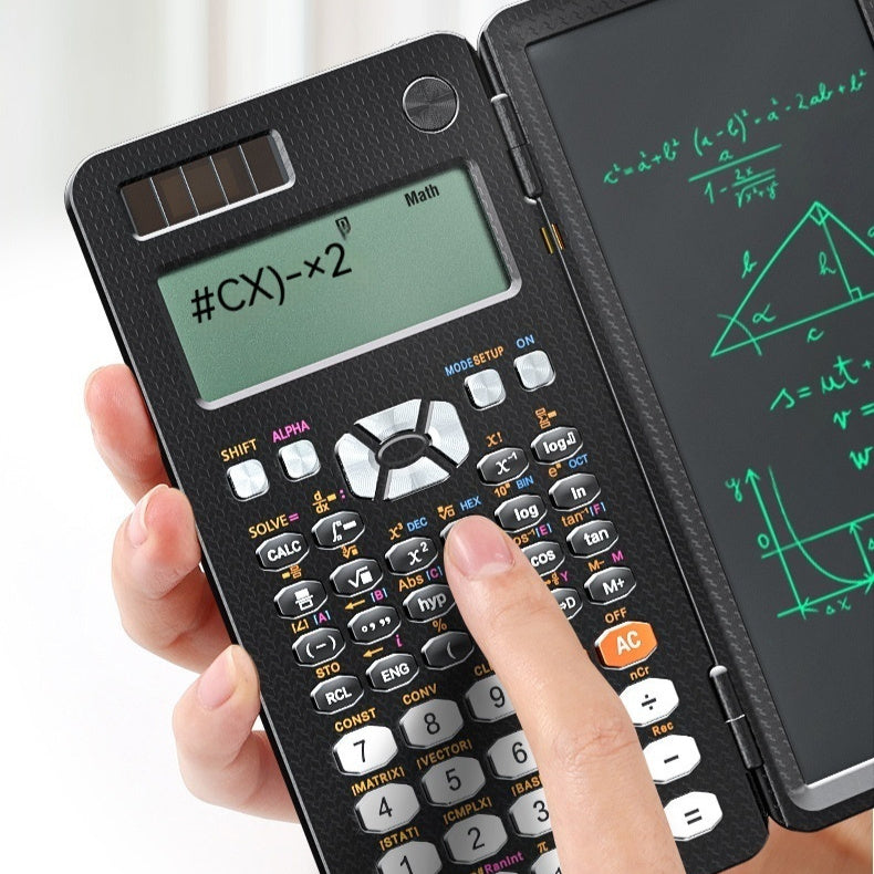 2 In 1 Foldable Scientific Calculators Handwriting Tablet Learning Function Calculator