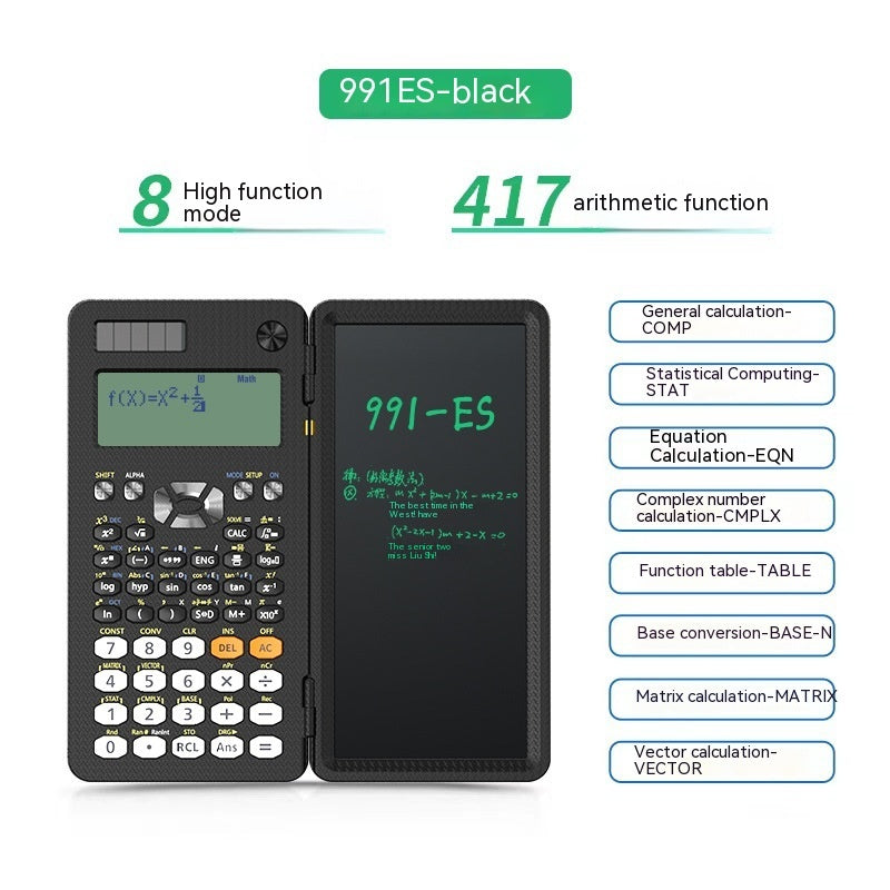 2 In 1 Foldable Scientific Calculators Handwriting Tablet Learning Function Calculator
