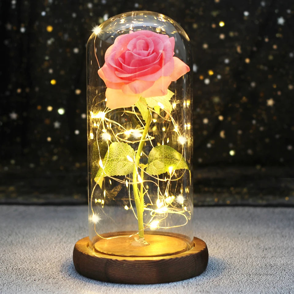 Rose Eternal Flower With Lights