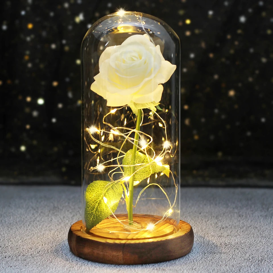 Rose Eternal Flower With Lights