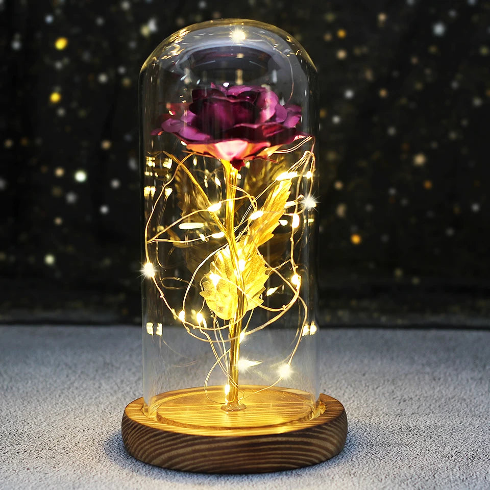 Rose Eternal Flower With Lights