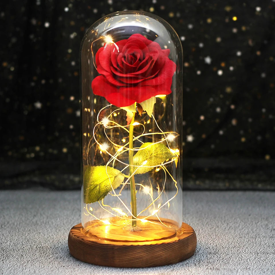 Rose Eternal Flower With Lights