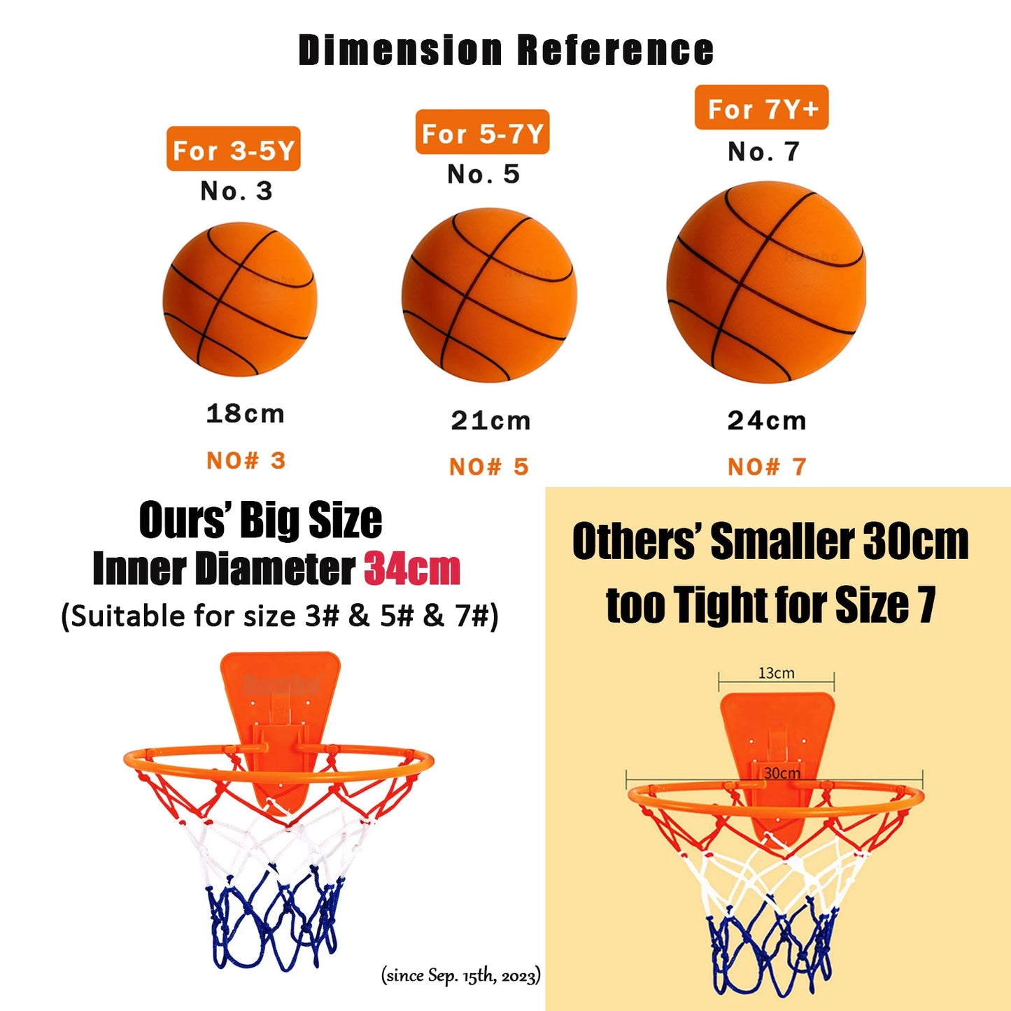 Silent Basketball for Indoor Training Size 3/5/7