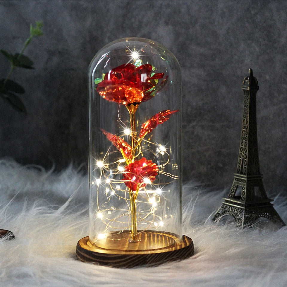 Rose Eternal Flower With Lights