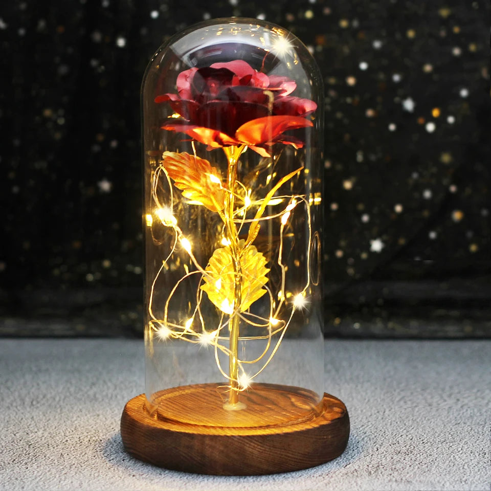 Rose Eternal Flower With Lights