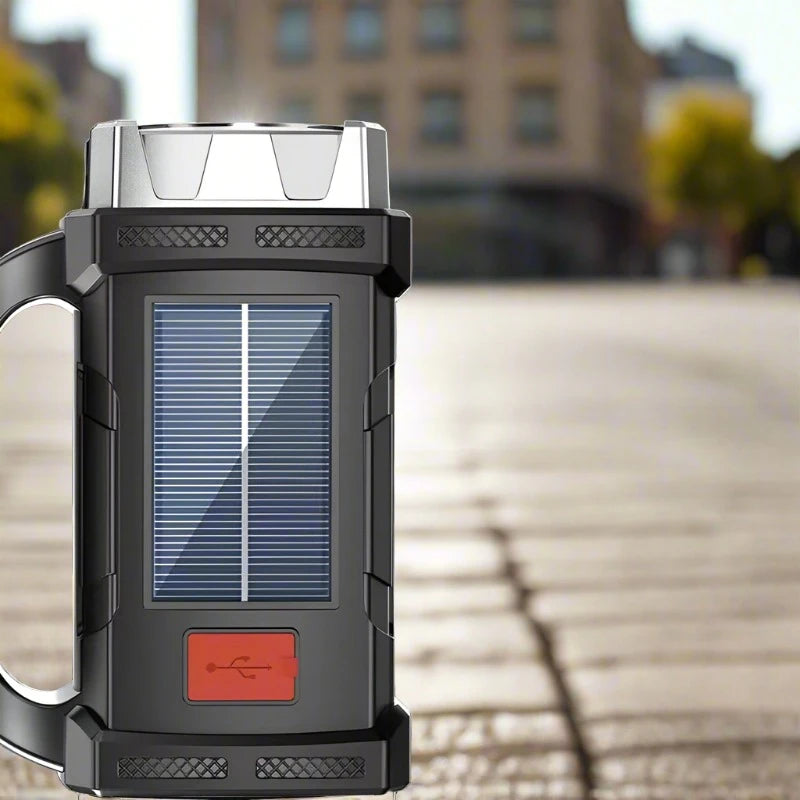 Flashlight Camping Solar Charging Light USB Torch With COB Work Lantern