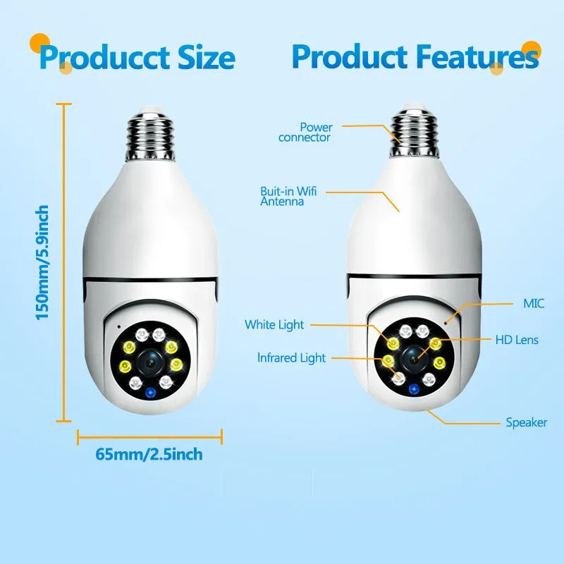 5G Bulb E27 Surveillance Camera Full Color