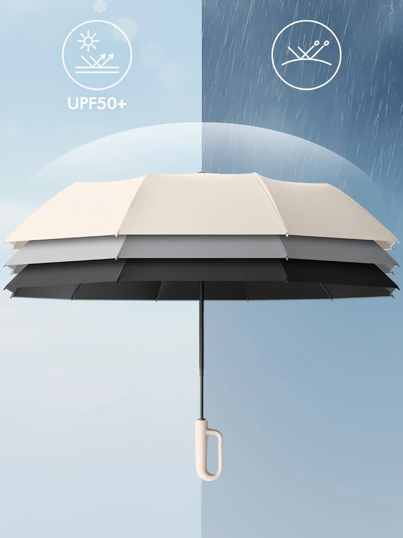 Fully Automatic Reverse Folding Umbrella