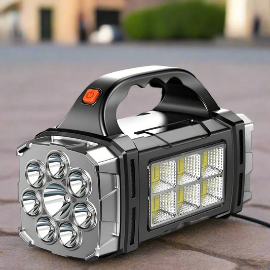 Flashlight Camping Solar Charging Light USB Torch With COB Work Lantern